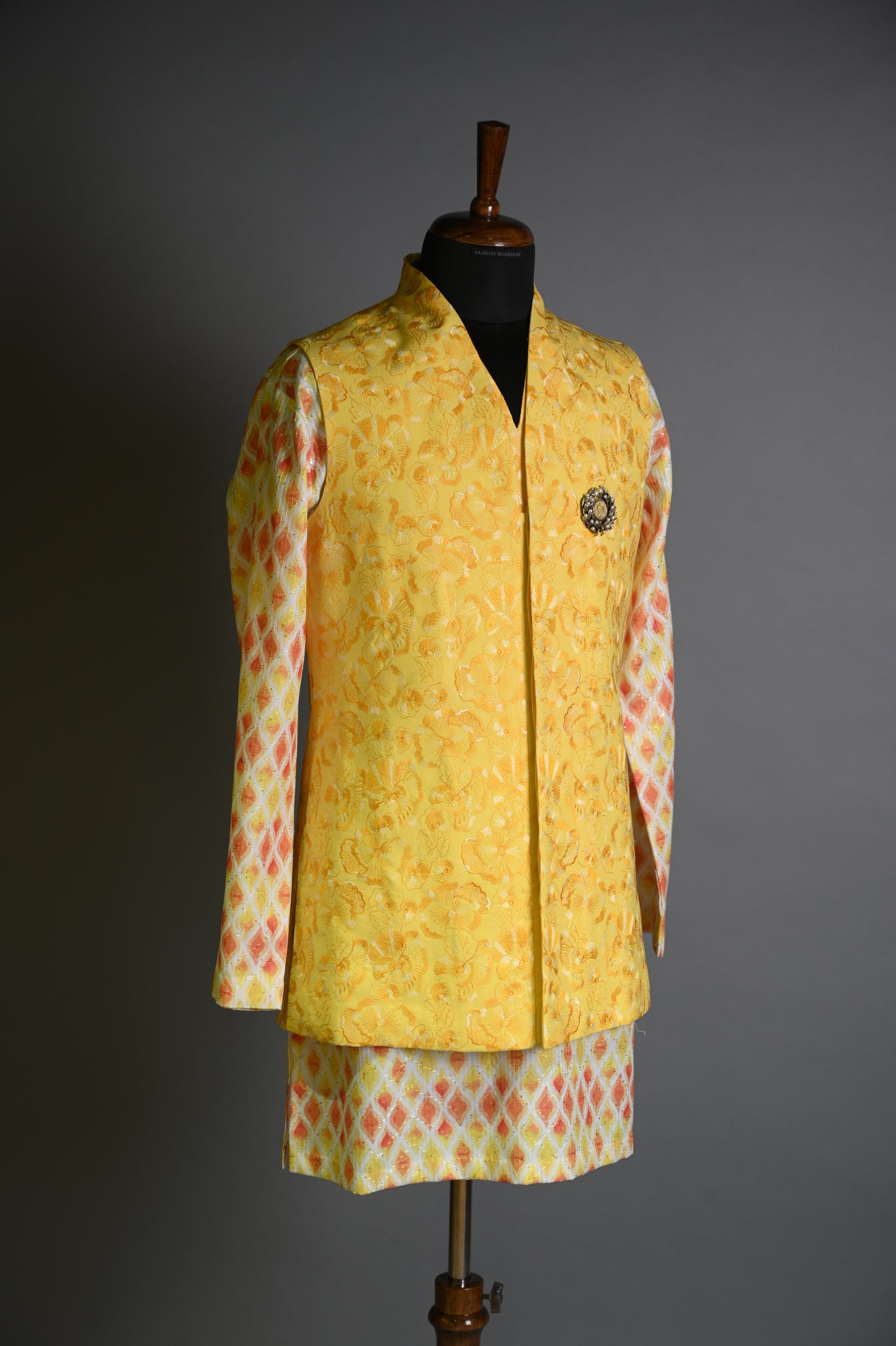 Yellow Embroidery Koti/Kurta