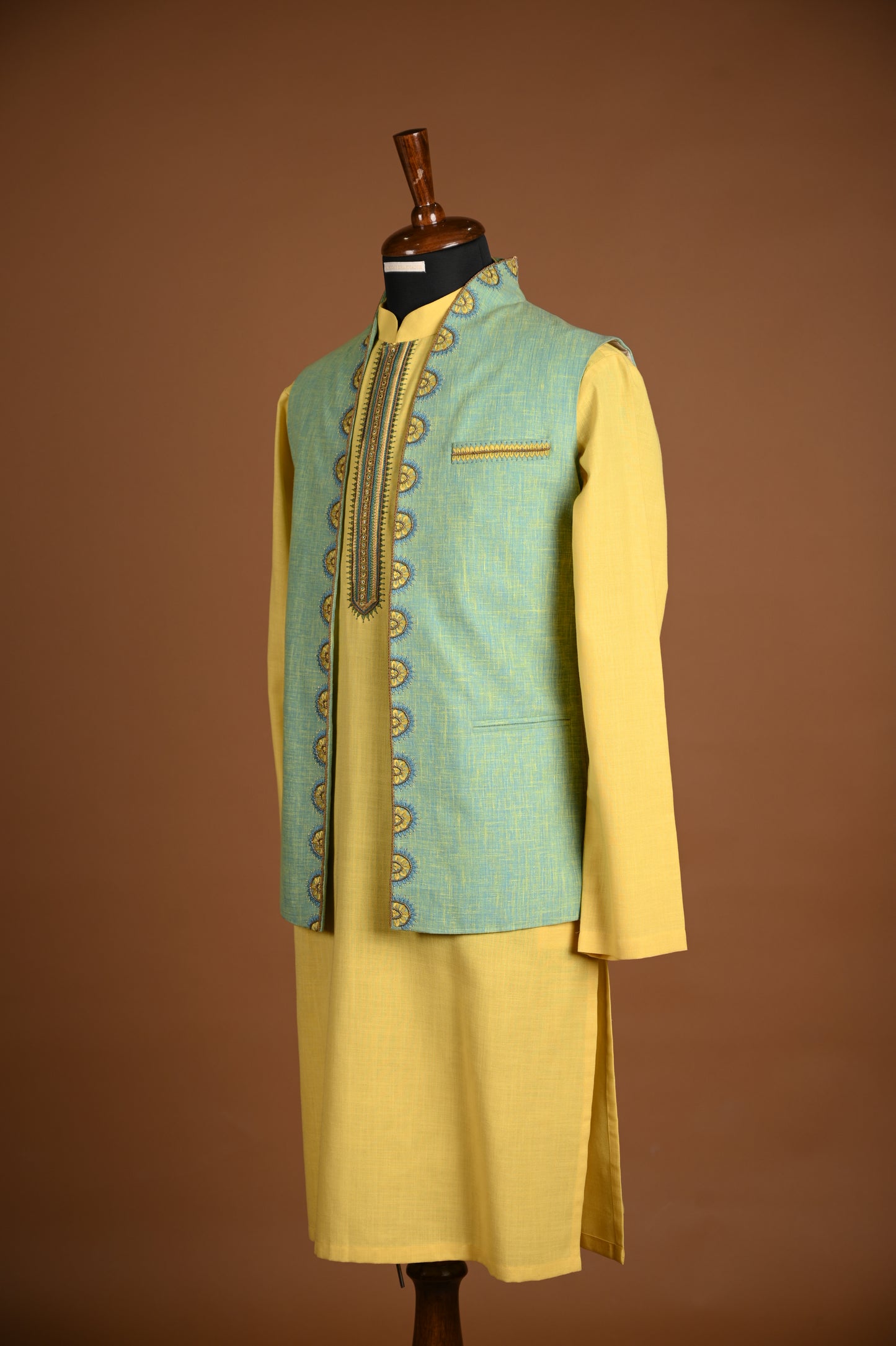 Yellow Kurta/KOTI/Pajama