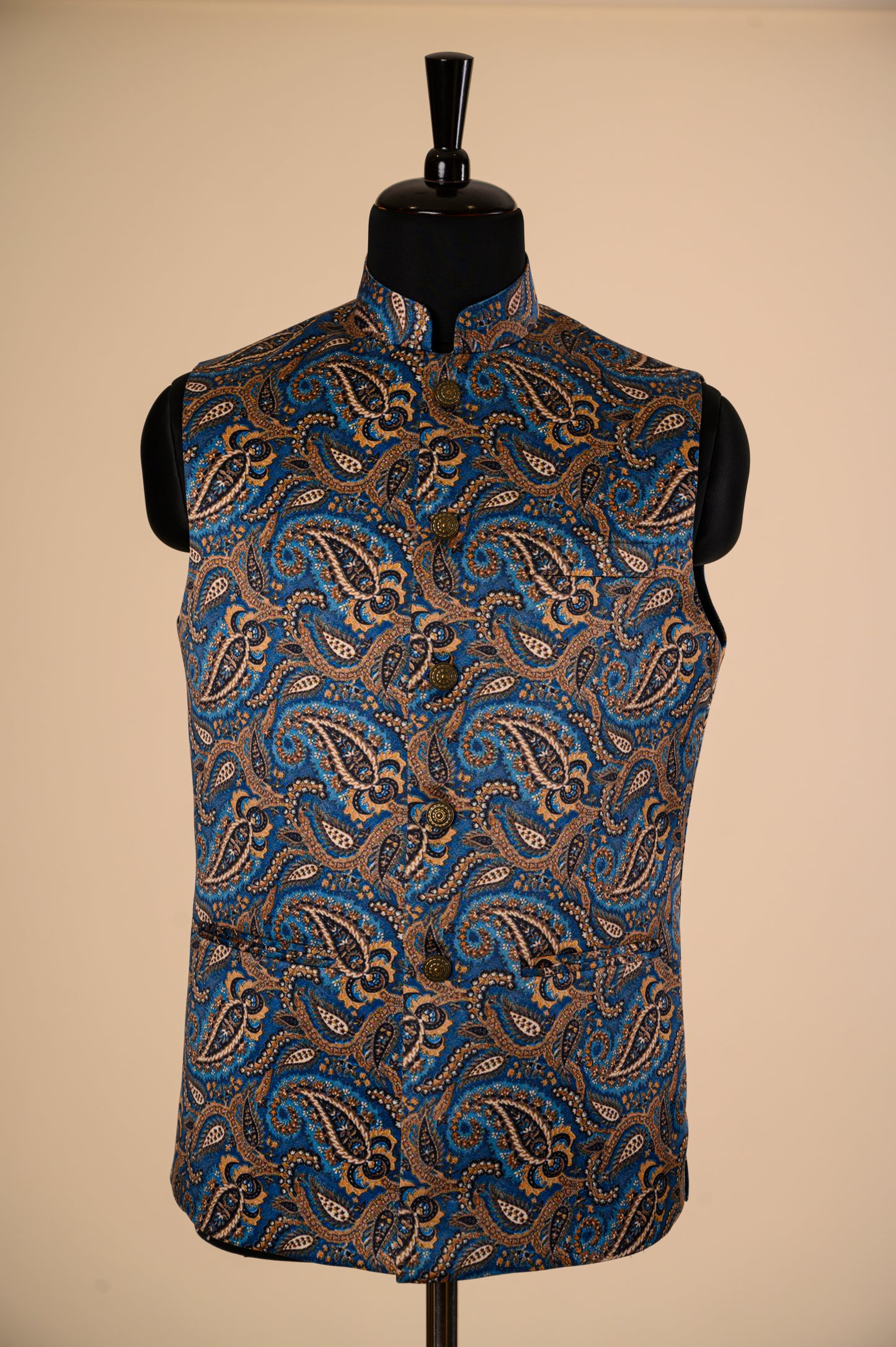 Print Satin Waist Coat