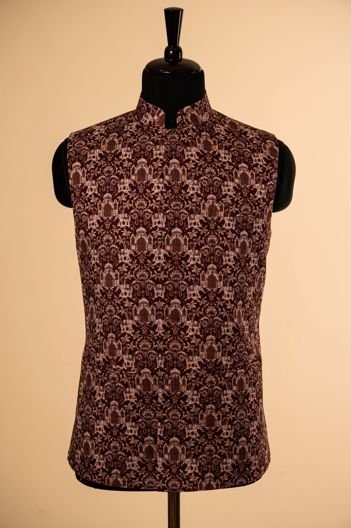 Print Jacquard Waist Coat