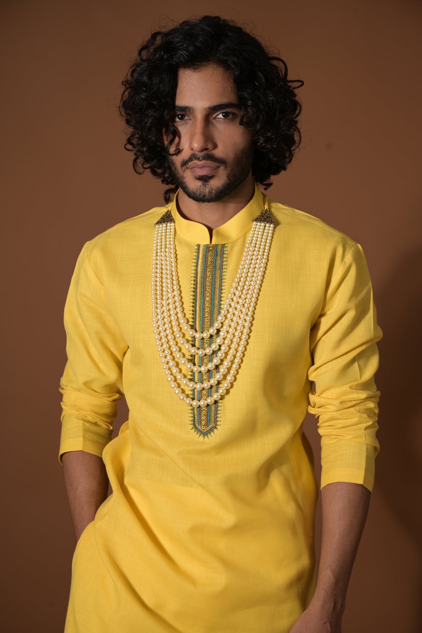 Yellow Kurta/KOTI/Pajama