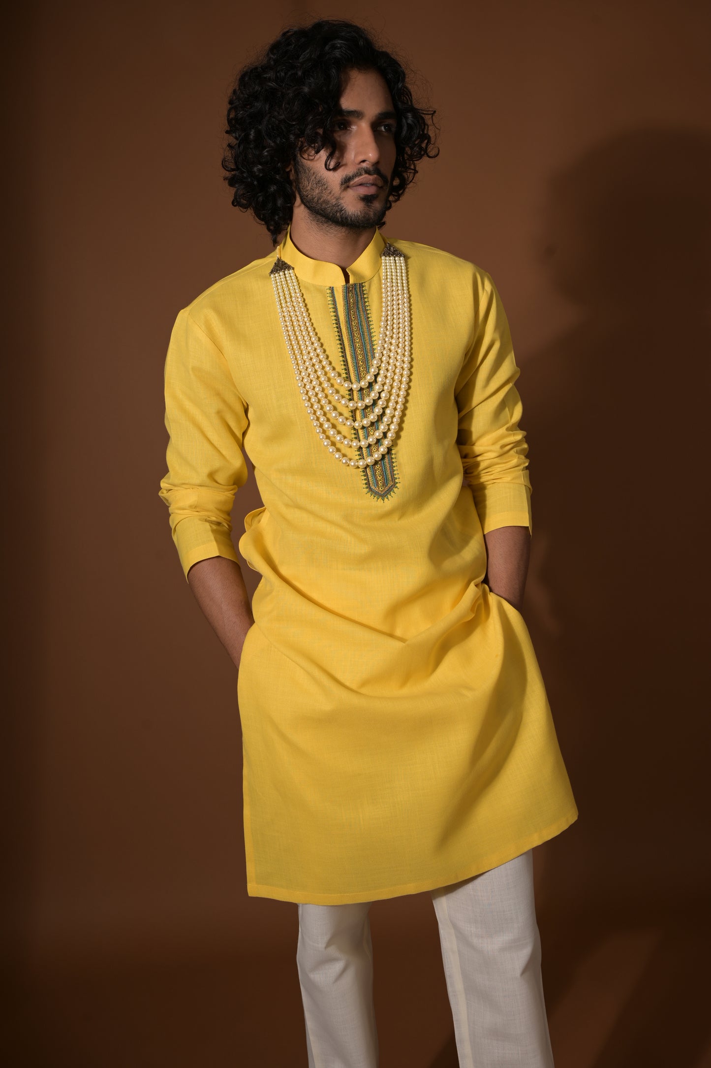 Yellow Kurta/KOTI/Pajama