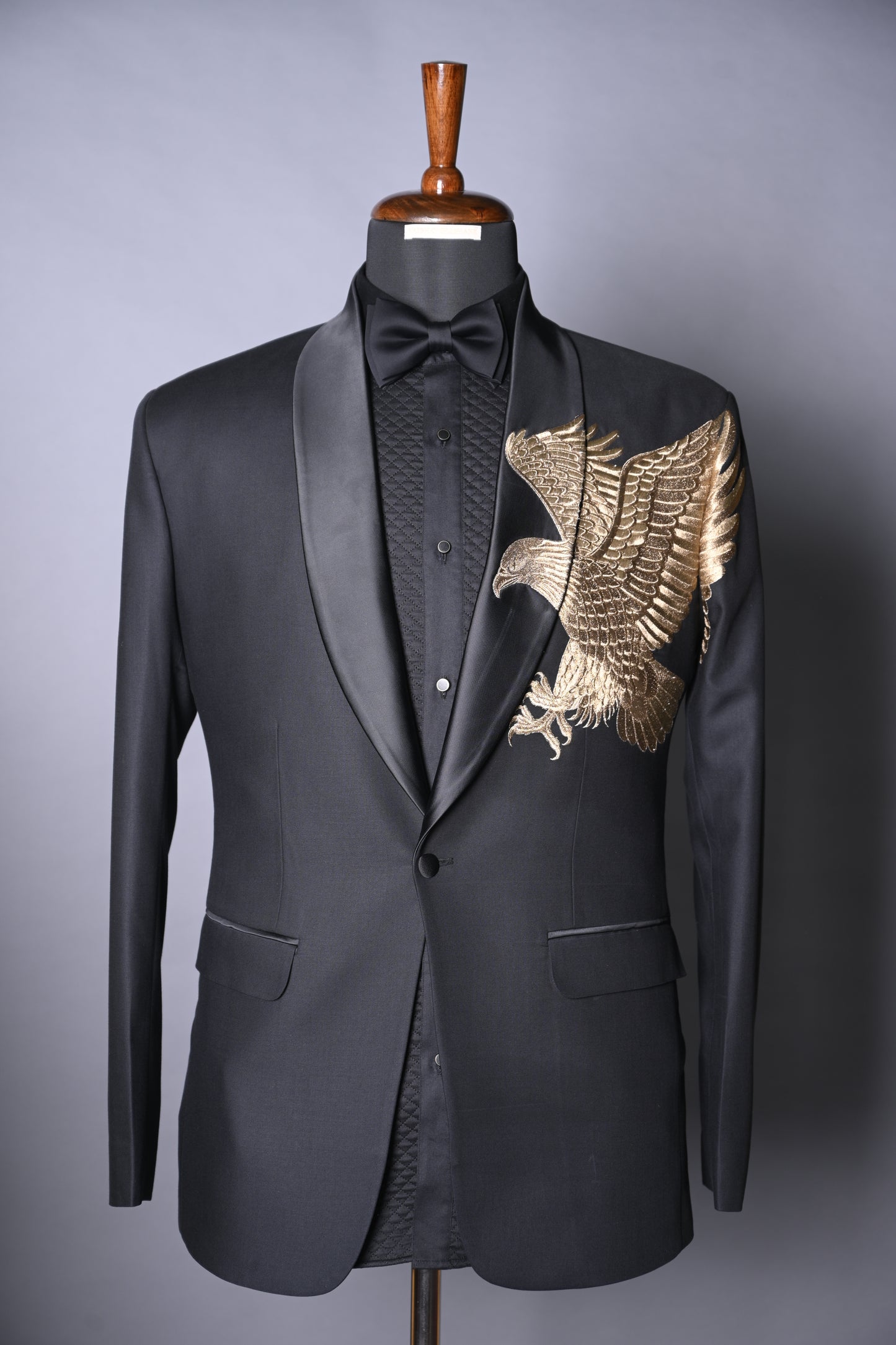 Tuxedo/Golden Zari Embroidery