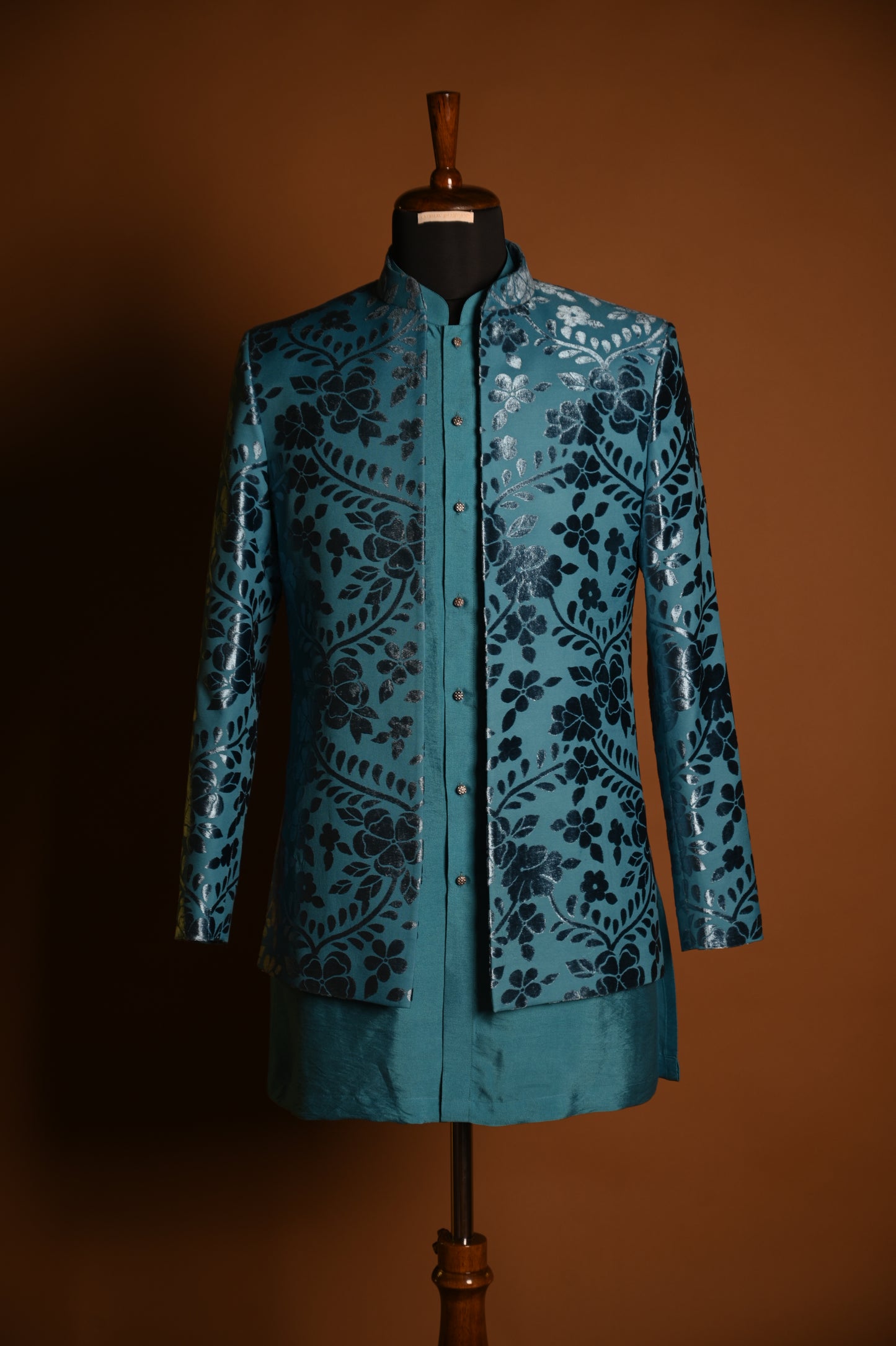 Teal Burnout Indo-Western